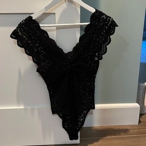 Black lacy bodysuit
